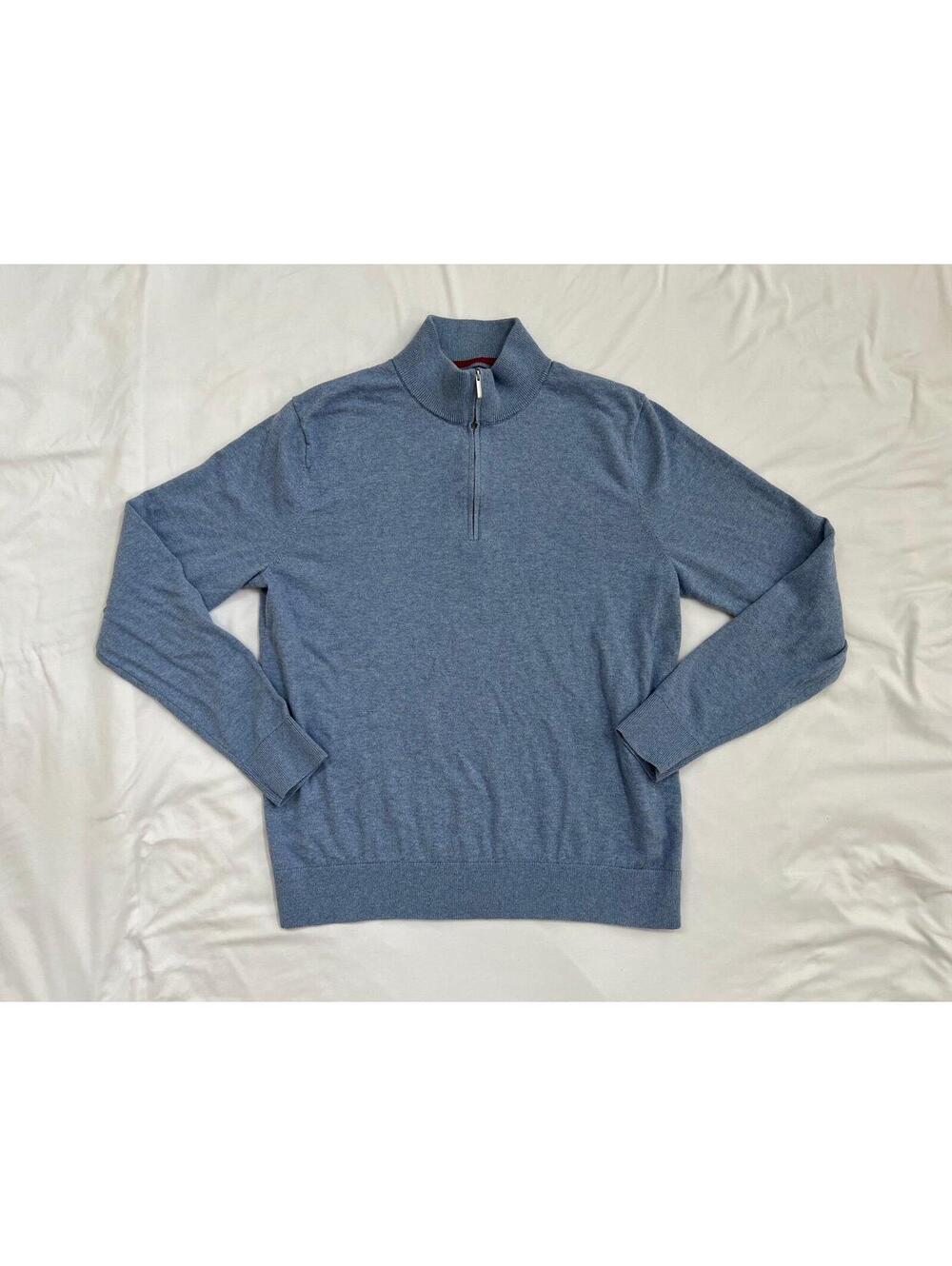 Hawker Rye men’s size large light blue 1/4 zip sweater